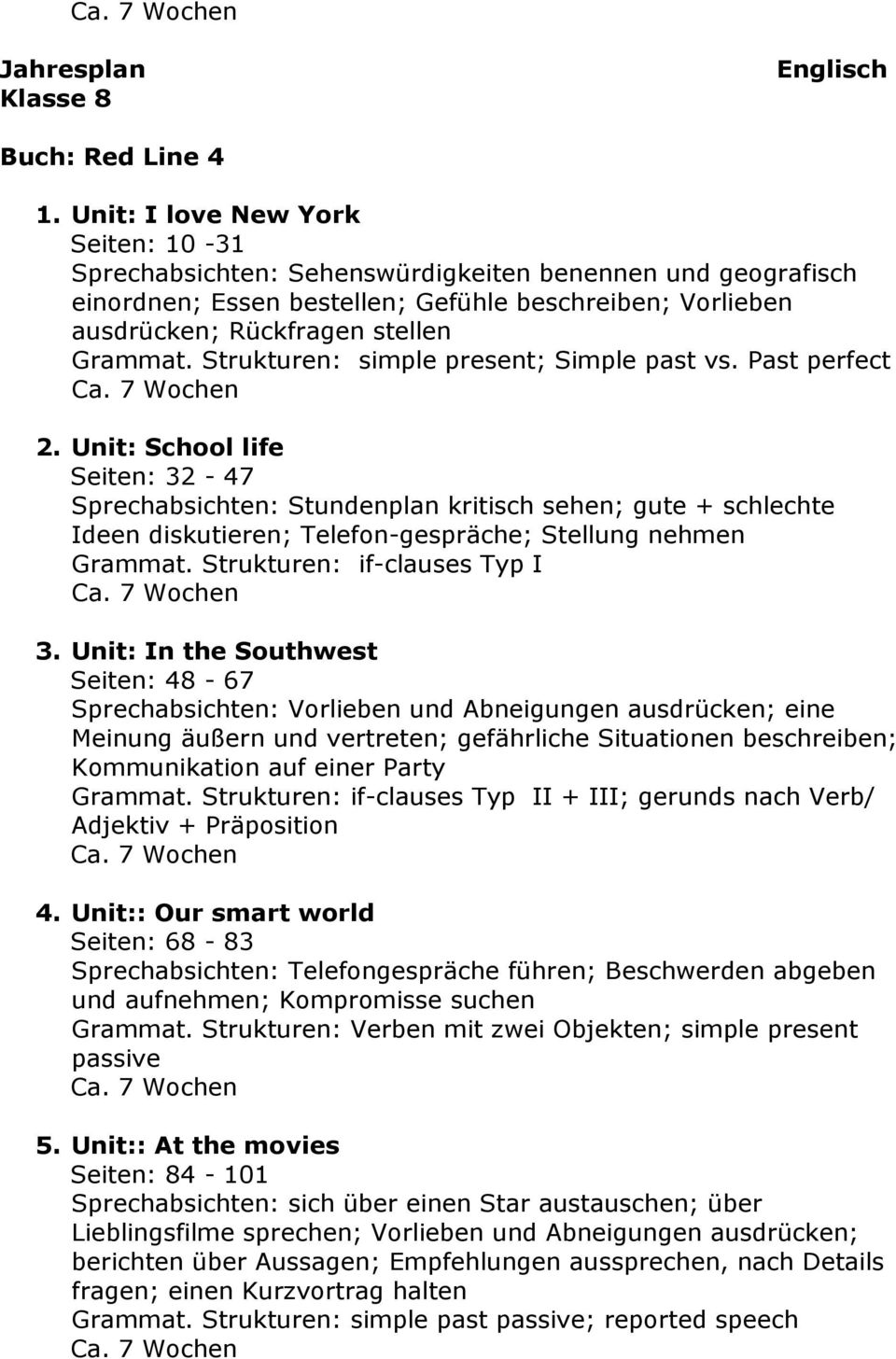 Strukturen: simple present; Simple past vs. Past perfect 2.