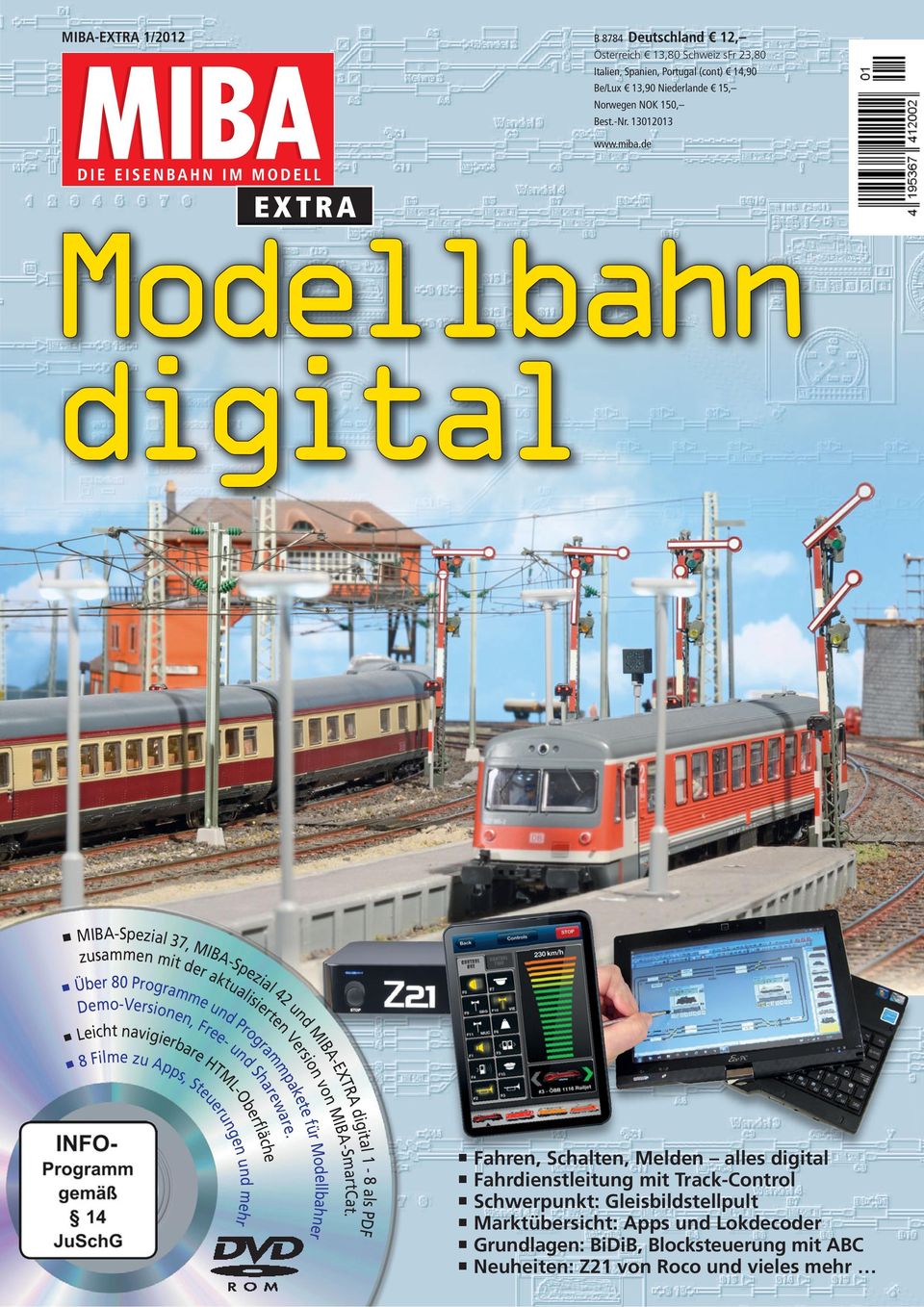 de EXTRA Modellbahn digital MIBA-Spezial 37, MIBA-Spezial 42 und MIBA-EXTRA digital 1-8 als PDF zusammen mit der aktualisierten Version von MIBA-SmartCat.