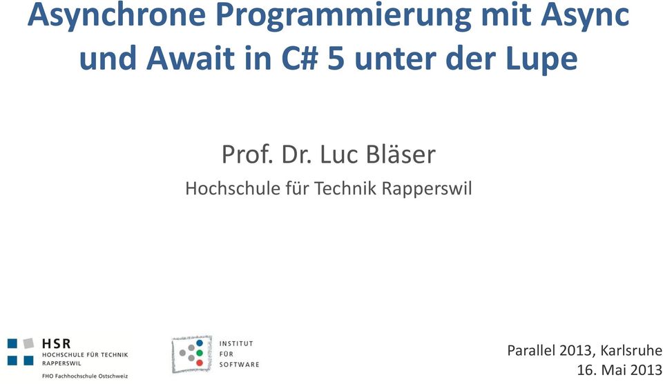 Luc Bläser Hochschule für Technik