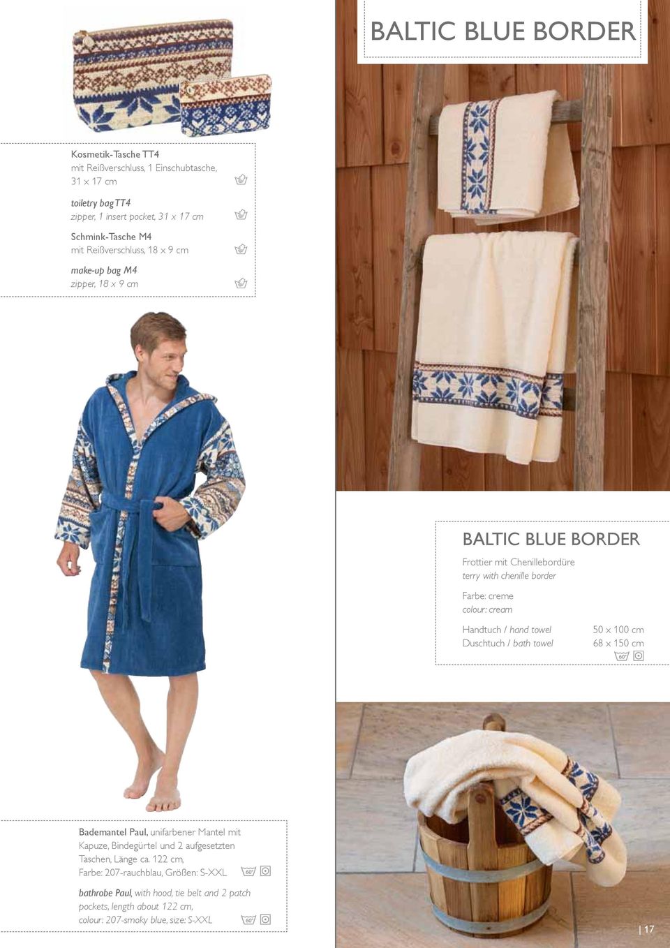 Handtuch / hand towel Duschtuch / bath towel 50 x 100 cm 68 x 150 cm Bademantel Paul, unifarbener Mantel mit Kapuze, Bindegürtel und 2 aufgesetzten Taschen, Länge
