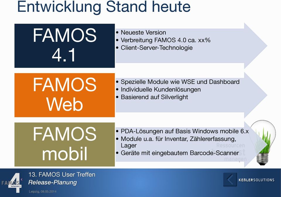 Kundenlösungen asierend auf Silverlight FAMOS mobil PDA-Lösungen auf asis Windows mobile 6.