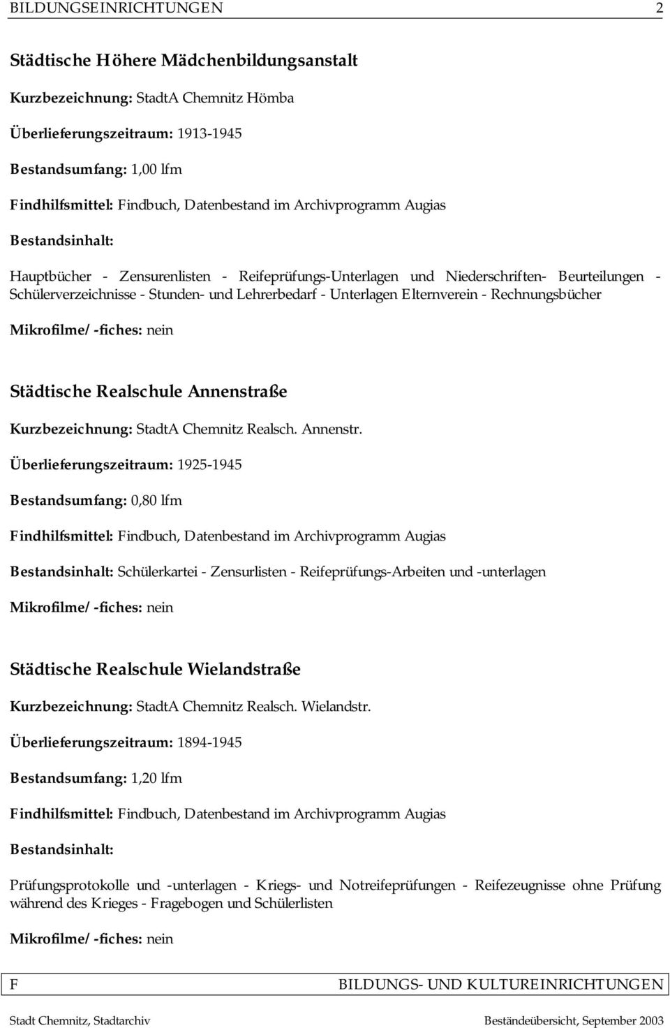 Elternverein - Rechnungsbücher Mikrofilme/-fiches: nein Städtische Realschule Annenstra
