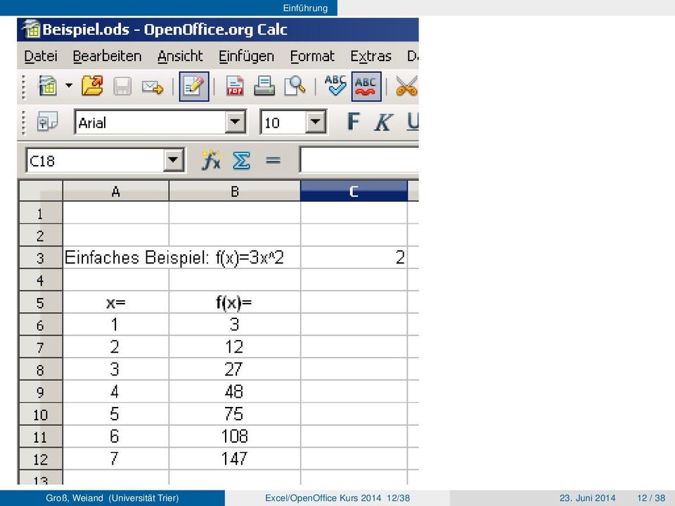 Excel/OpenOffice Kurs