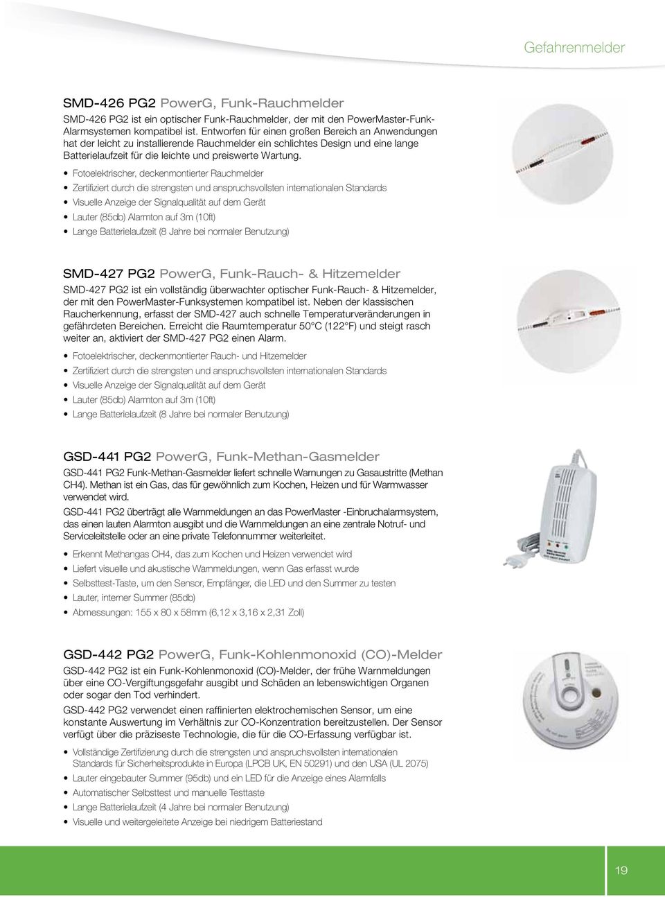 Fotoelektrischer, deckenmontierter Rauchmelder Zertifiziert durch die strengsten und anspruchsvollsten internationalen Standards Visuelle Anzeige der Signalqualität auf dem Gerät Lauter (85db)