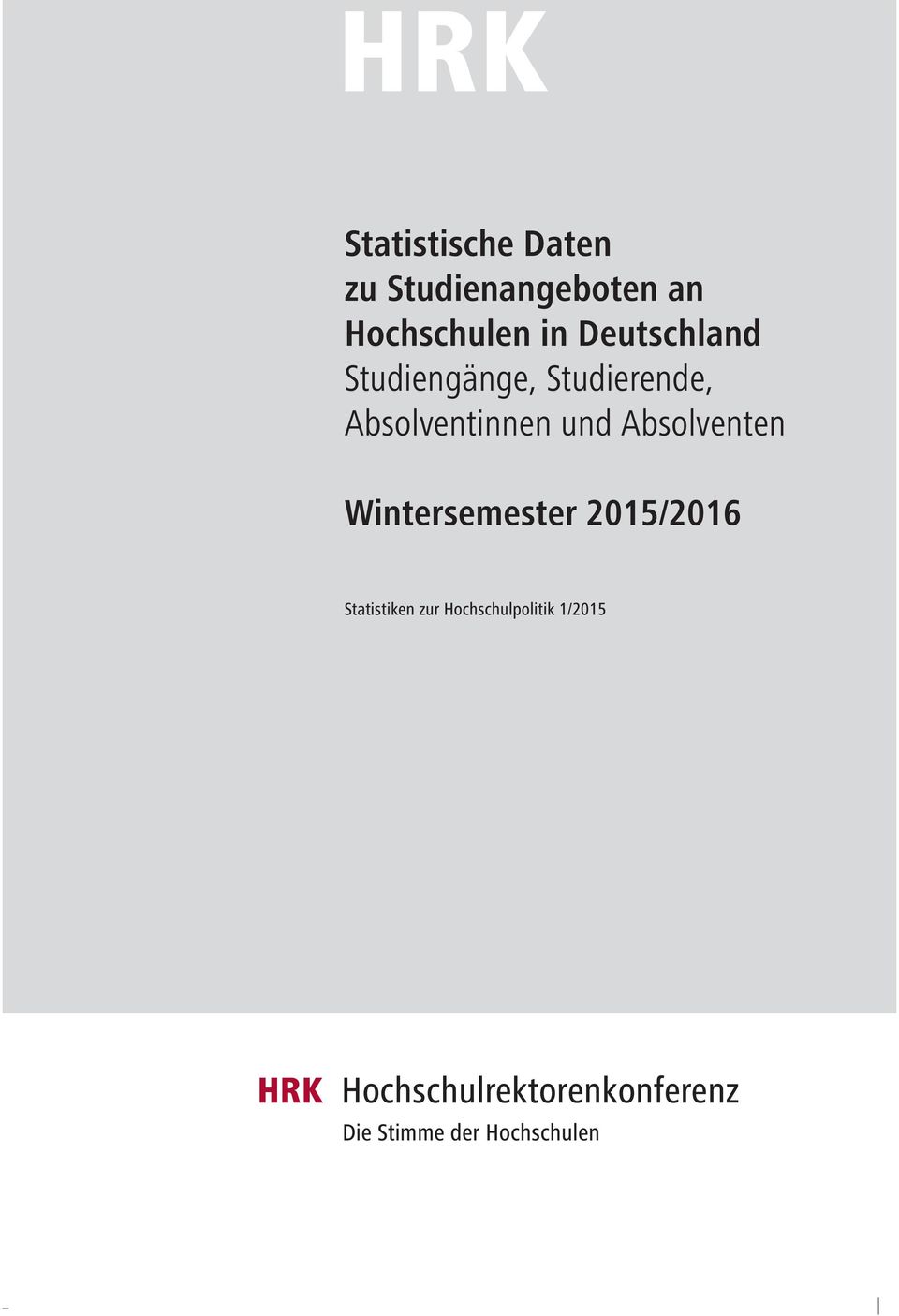 Absolventen Wintersemester 2015/2016 Statistiken zur