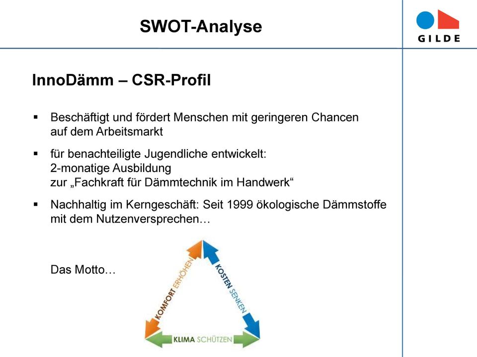 entwickelt: 2-monatige Ausbildung zur Fachkraft für Dämmtechnik im Handwerk