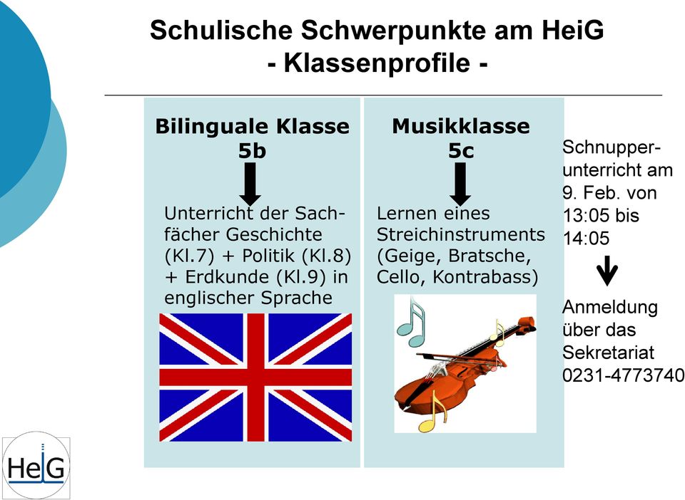 9) in englischer Sprache Musikklasse 5c Lernen eines Streichinstruments (Geige,
