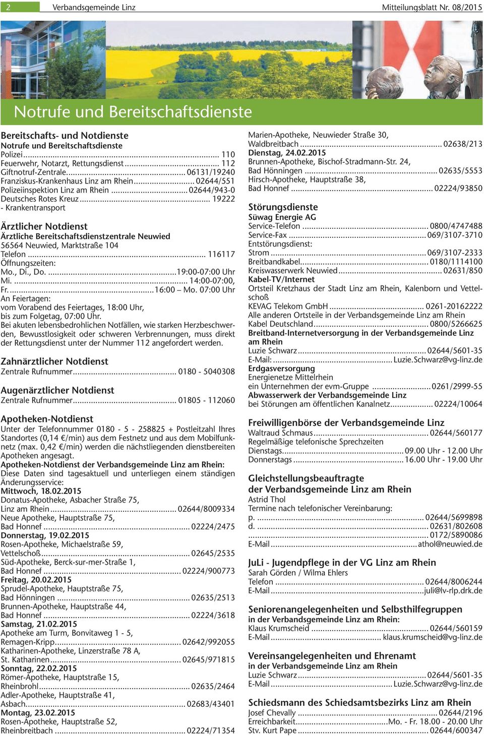 Krankentransport „rztlicher Not nst „rztliche Bereitschafts nstzentrale Neuwied Neuwied Marktstraße 104 Telefon