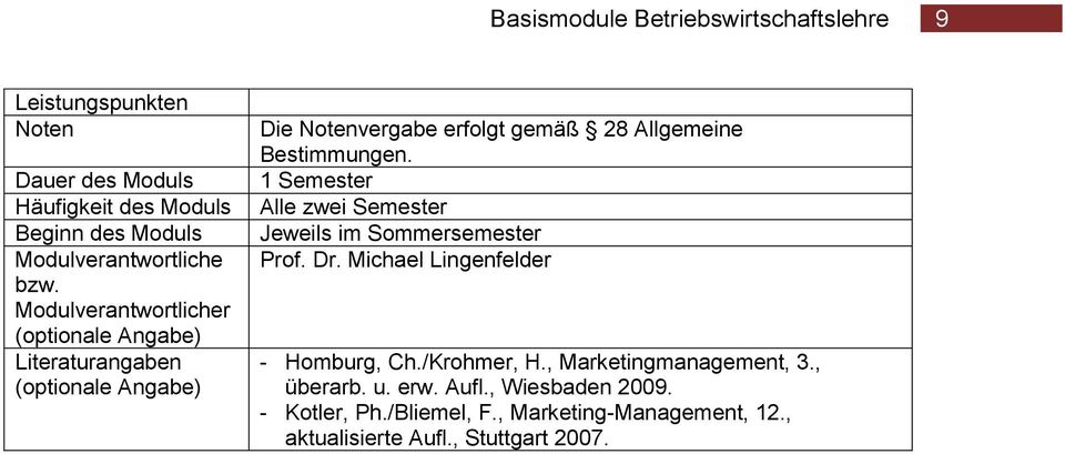 Michael Lingenfelder - Homburg, Ch./Krohmer, H., Marketingmanagement, 3., überarb. u. erw.
