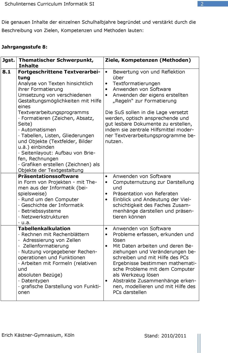 1 Fortgeschrittene Textverarbeitung Analyse von Texten hinsichtlich ihrer Formatierung Umsetzung von verschiedenen Gestaltungsmöglichkeiten mit Hilfe eines Textverarbeitungsprogramms Formatieren