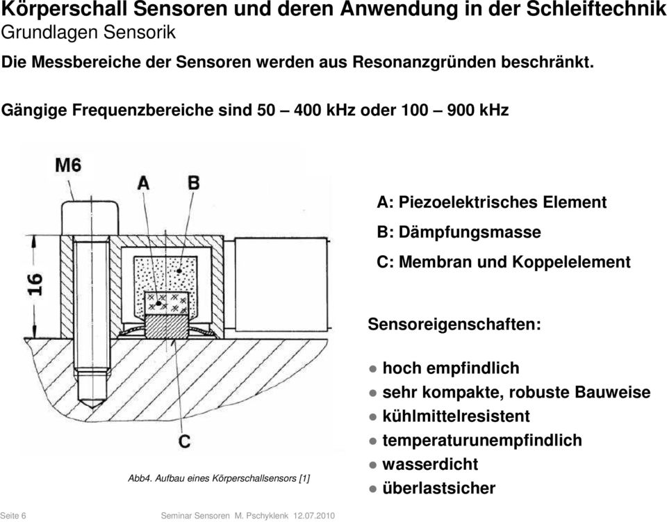 Dämpfungsmasse C: Membran und Koppelelement Sensoreigenschaften: Abb4.