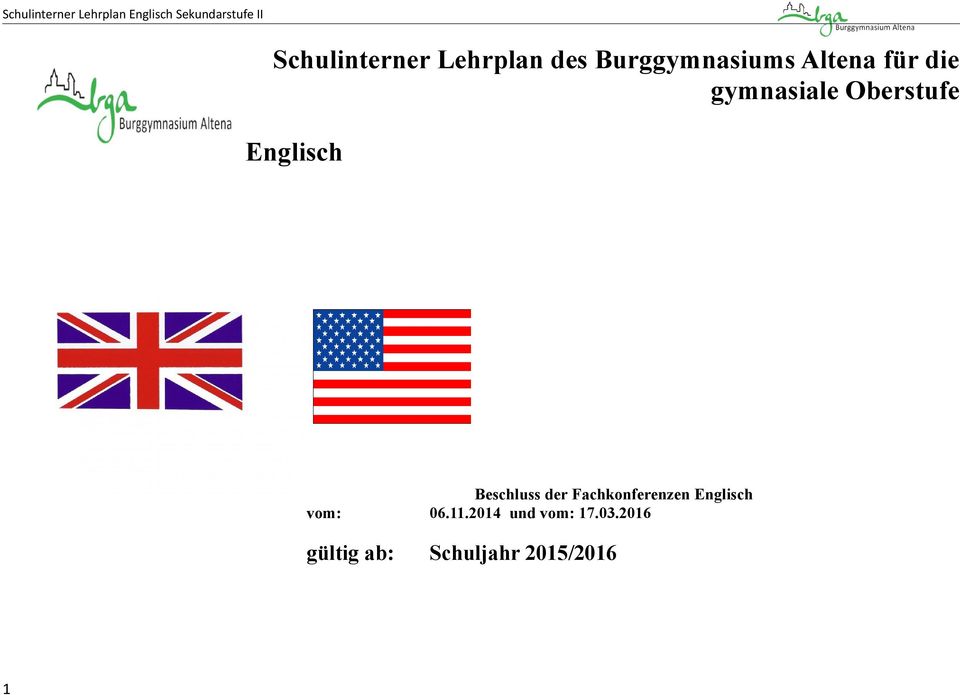 der Fachkonferenzen Englisch vom: 06.11.