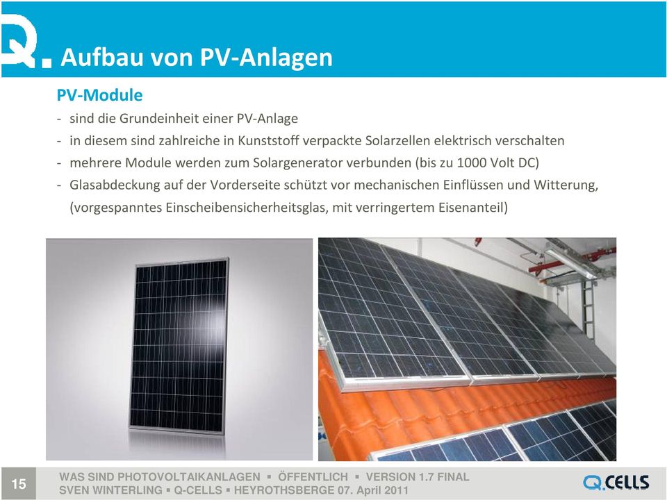Solargenerator verbunden (bis zu 1000 Volt DC) - Glasabdeckung auf der Vorderseite schützt vor