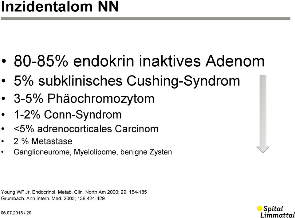 Ganglioneurome, Myelolipome, benigne Zysten Young WF Jr. Endocrinol. Metab. Clin.
