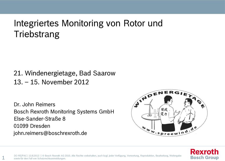 John Reimers Bosch Rexroth Monitoring Systems GmbH