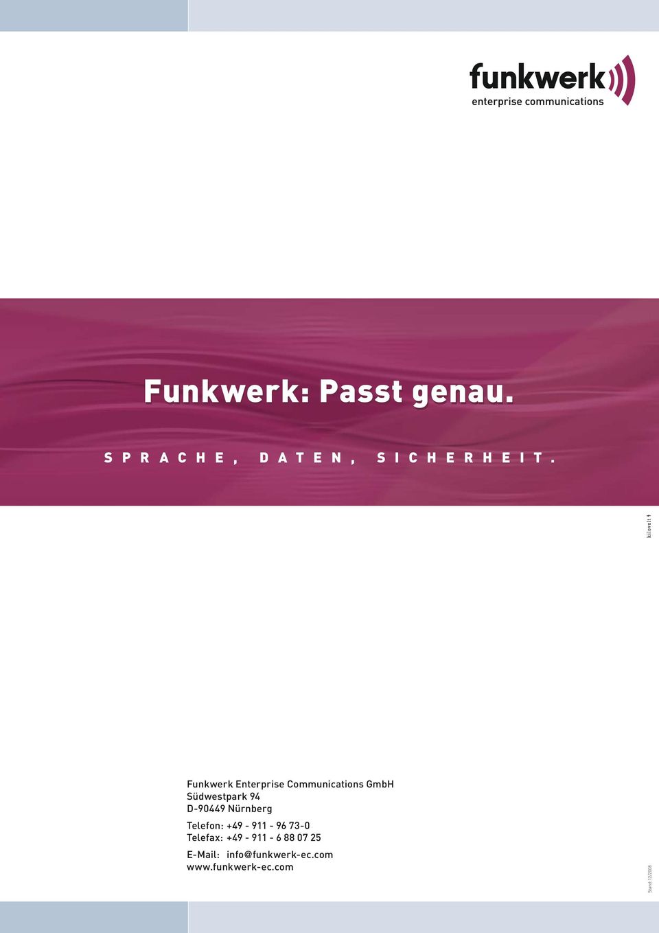 Funkwerk Enterprise Communications GmbH Südwestpark 94 D-90449