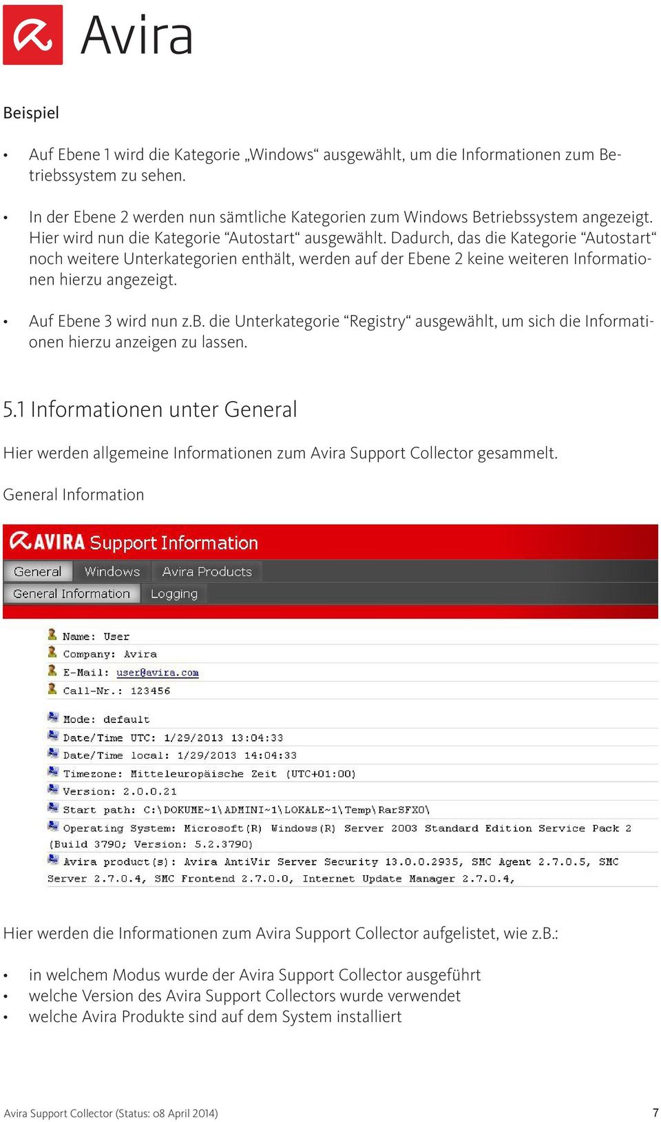 Auf Ebene 3 wird nun z.b. die Unterkategorie Registry ausgewählt, um sich die Informationen hierzu anzeigen zu lassen. 5.