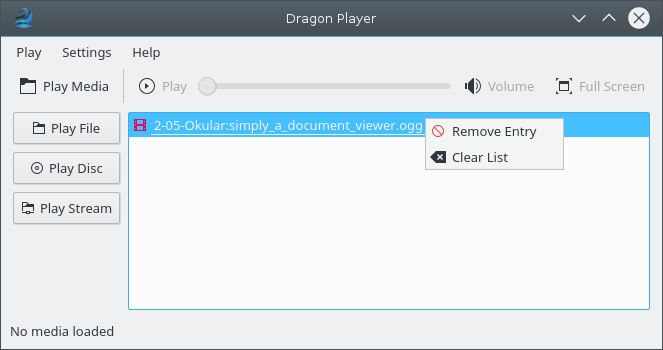 Kapitel 2 Medien auswählen Wenn Sie Dragon Player vom Startmenü aufrufen oder Medien wiedergeben (Strg+O) in der Werkzeugleiste oder aus dem Menü Wiedergabe benutzen, wird diese Fenster angezeigt: Es