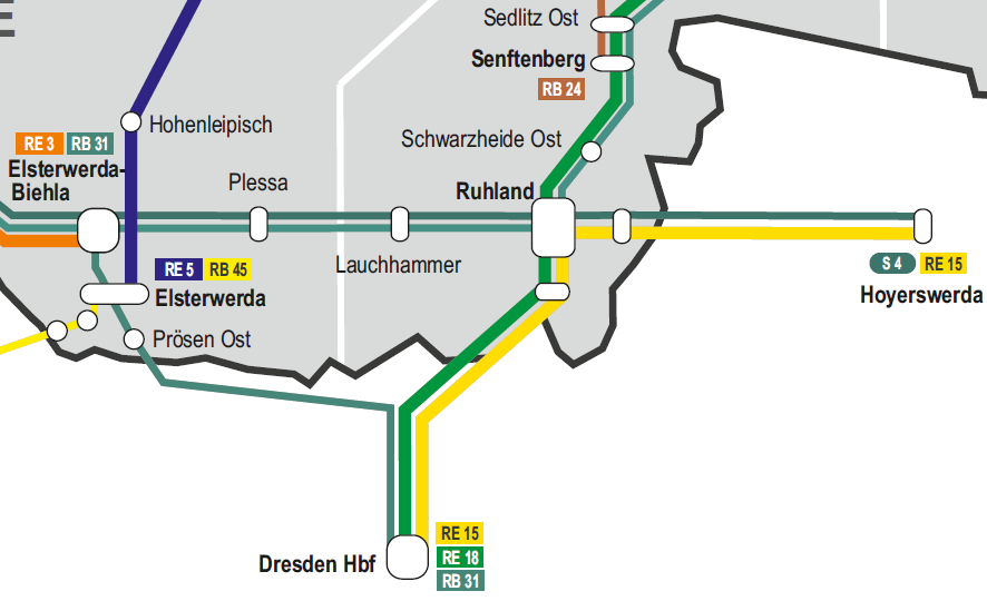 Bauarbeiten 2016/2017: Bahnhof Ruhland Barrierefreier Ausbau des Bahnhofs Neubau einer Weichenverbindung für die Linie RE15 Dresden-Ruhland-Hoyerswerda Verlängerung von Gleisen für den Güterverkehr