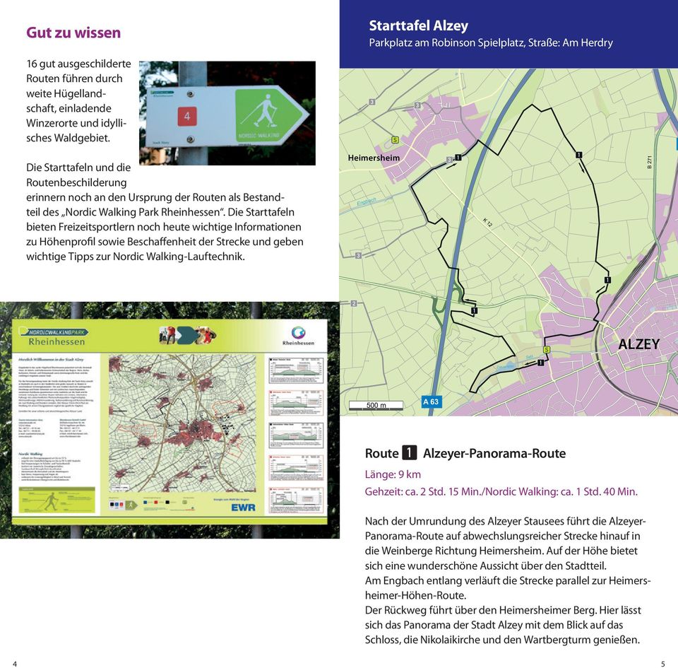 Die Starttafeln bieten Freizeitsportlern noch heute wichtige Informationen zu Höhenprofil sowie Beschaffenheit der Strecke und geben wichtige Tipps zur Nordic Walking-Lauftechnik.