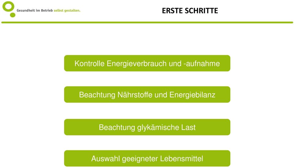 Beachtung Nährstoffe und Energiebilanz