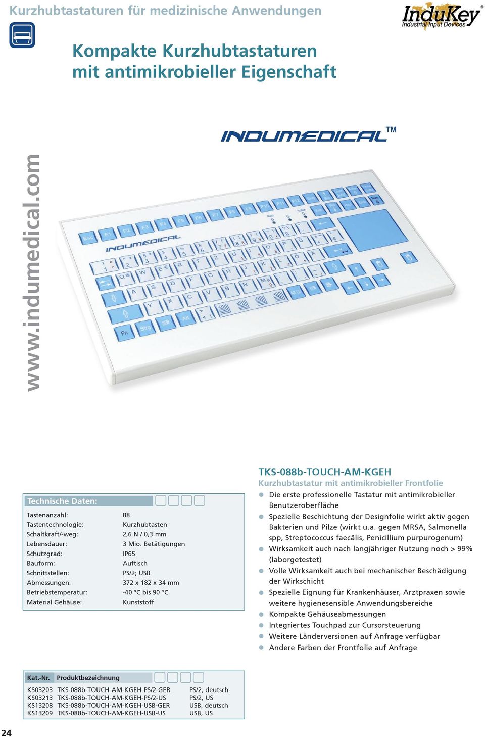 PS/2 IP65 gebraucht InduKey Tastatur TKS-105a-KGEH-PS/2-GER KS07210 