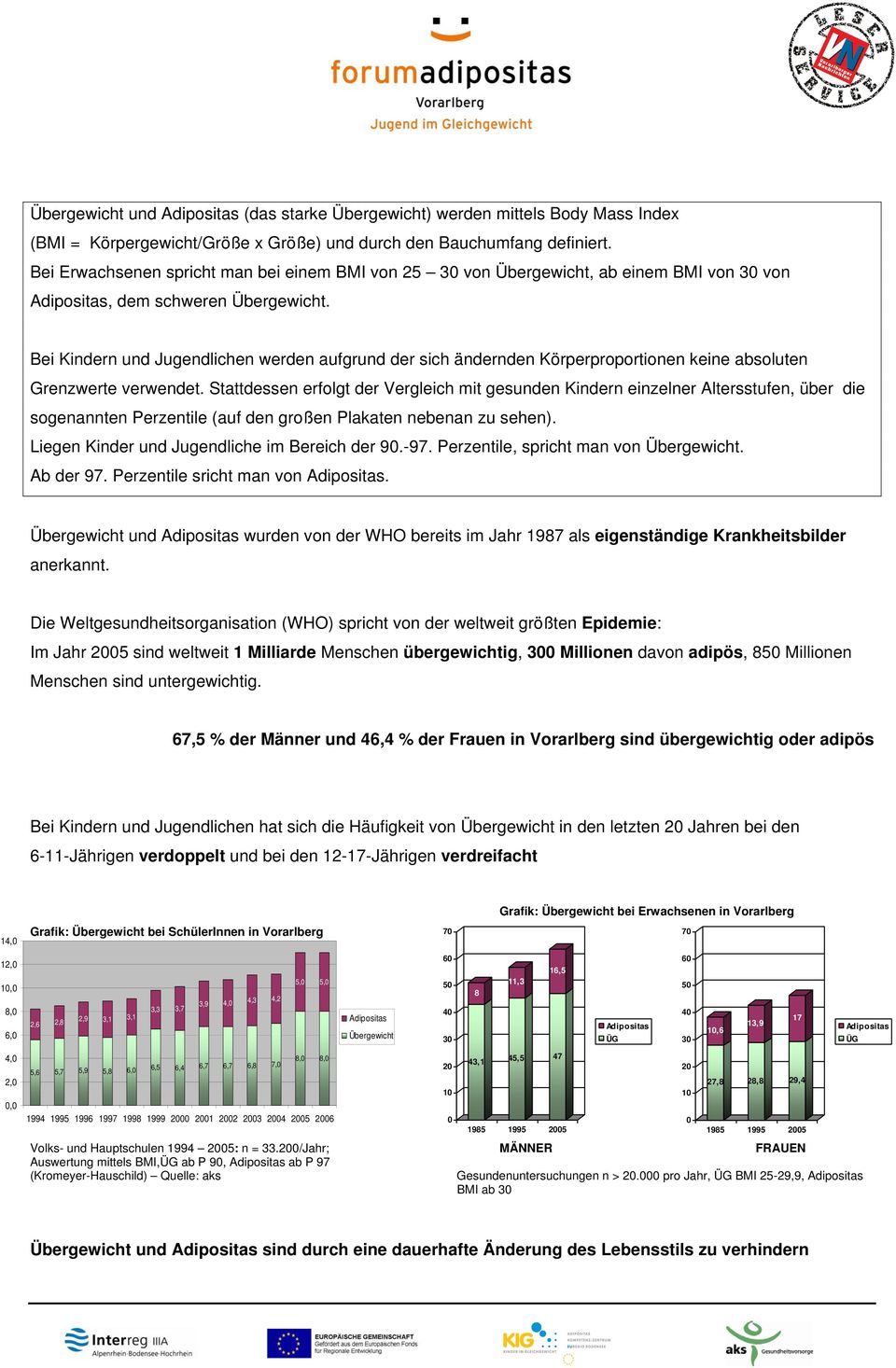 Bei Kindern und Jugendlichen werden aufgrund der sich ändernden Körperproportionen keine absoluten Grenzwerte verwendet.