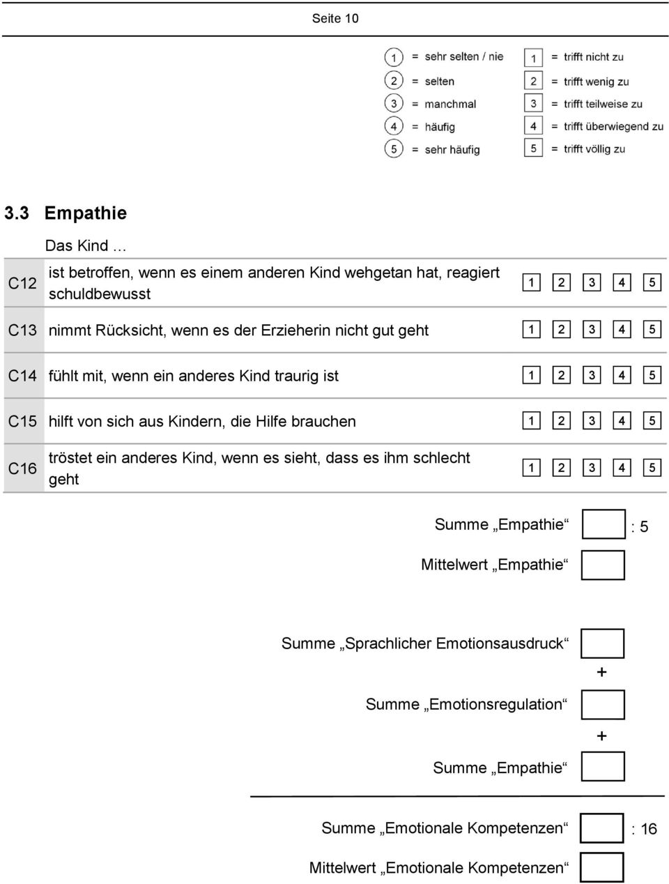 Erzieherin nicht gut geht C14 fühlt mit, wenn ein anderes Kind traurig ist C15 hilft von sich aus Kindern, die Hilfe brauchen C16