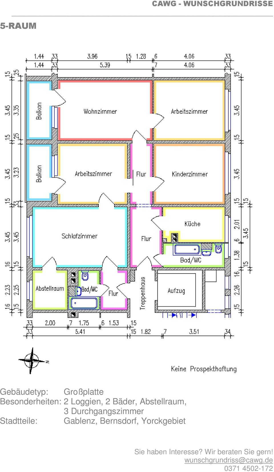 Abstellraum, 3 Durchgangszimmer