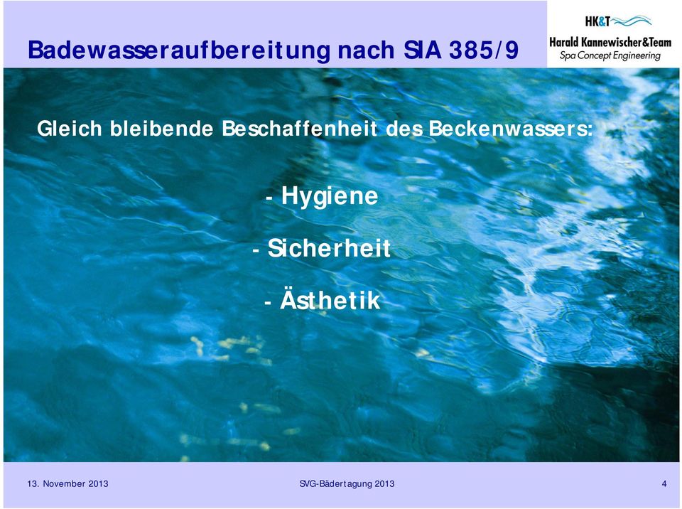 Beckenwassers: - Hygiene - Sicherheit -
