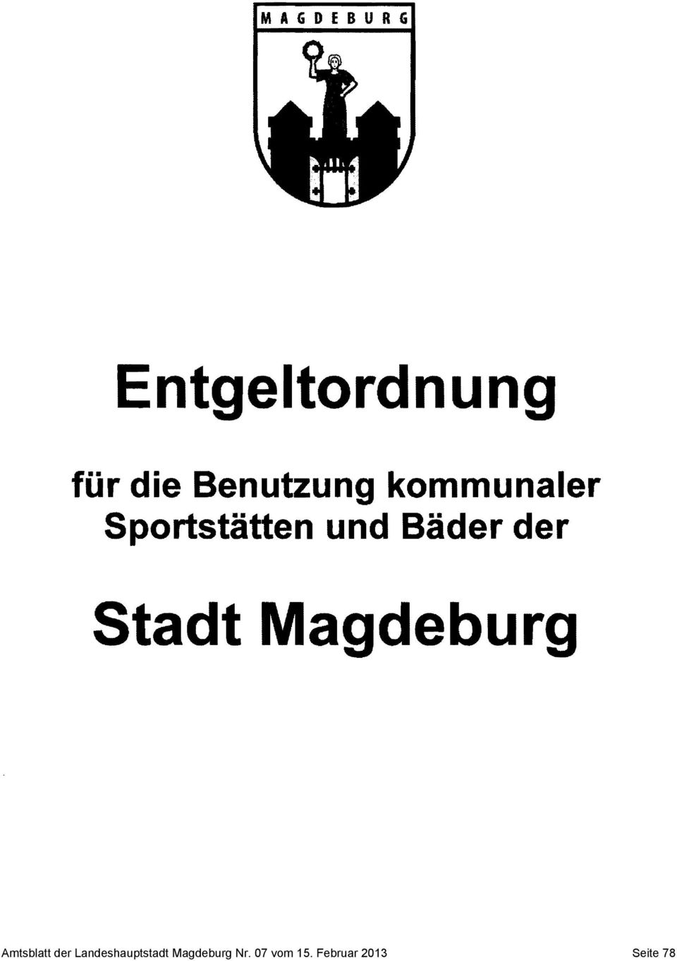 der Stadt Magdeburg Amtsblatt der