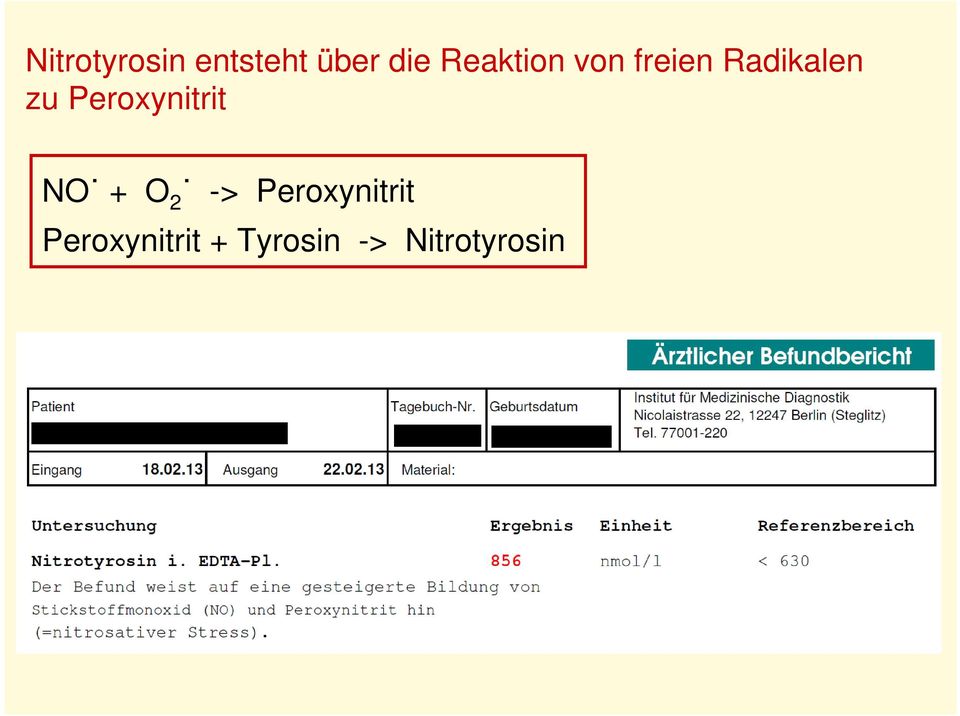 Peroxynitrit NO + O 2 ->