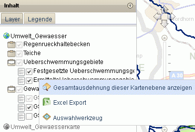 Das Ordnersymbol kennzeichnet einen Gruppenlayer. Klicken Sie auf einen Gruppenlayer, um diesen zu erweitern.