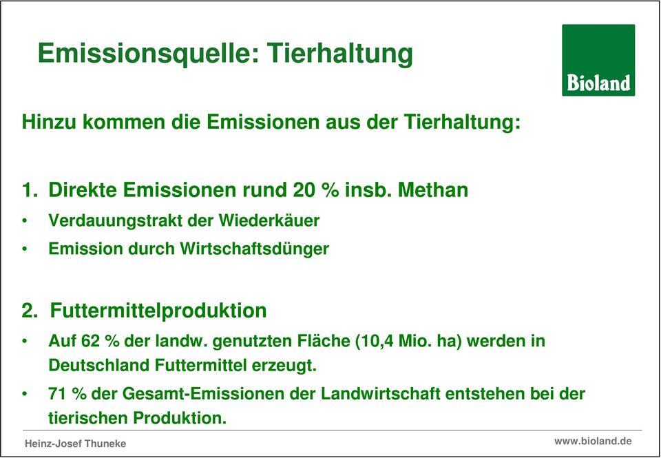 Methan Verdauungstrakt der Wiederkäuer Emission durch Wirtschaftsdünger 2.