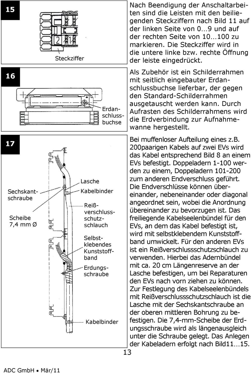 Die Steckziffer wird in die untere linke bzw. rechte Öffnung der leiste eingedrückt.