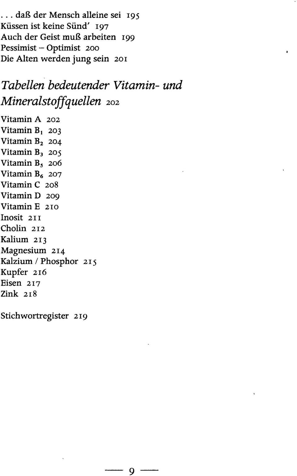 B, 203 Vitamin B 2 204 Vitamin B 3 205 Vitamin B 5 206 Vitamin B 6 207 VitaminC 208 Vitamin D 209 Vitamin E 210