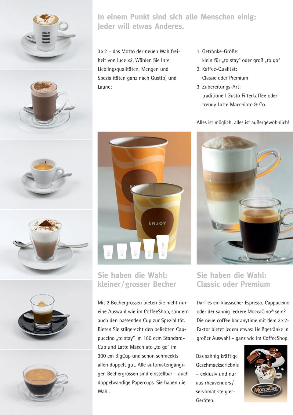 Zubereitungs-Art: traditionell Gusto Filterkaffee oder trendy Latte Macchiato & Co. Alles ist möglich, alles ist außergewöhnlich!