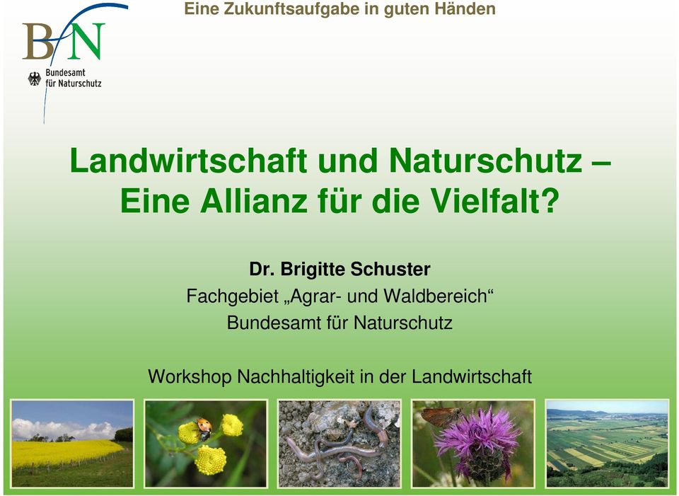 Brigitte Schuster Fachgebiet Agrar- und Waldbereich