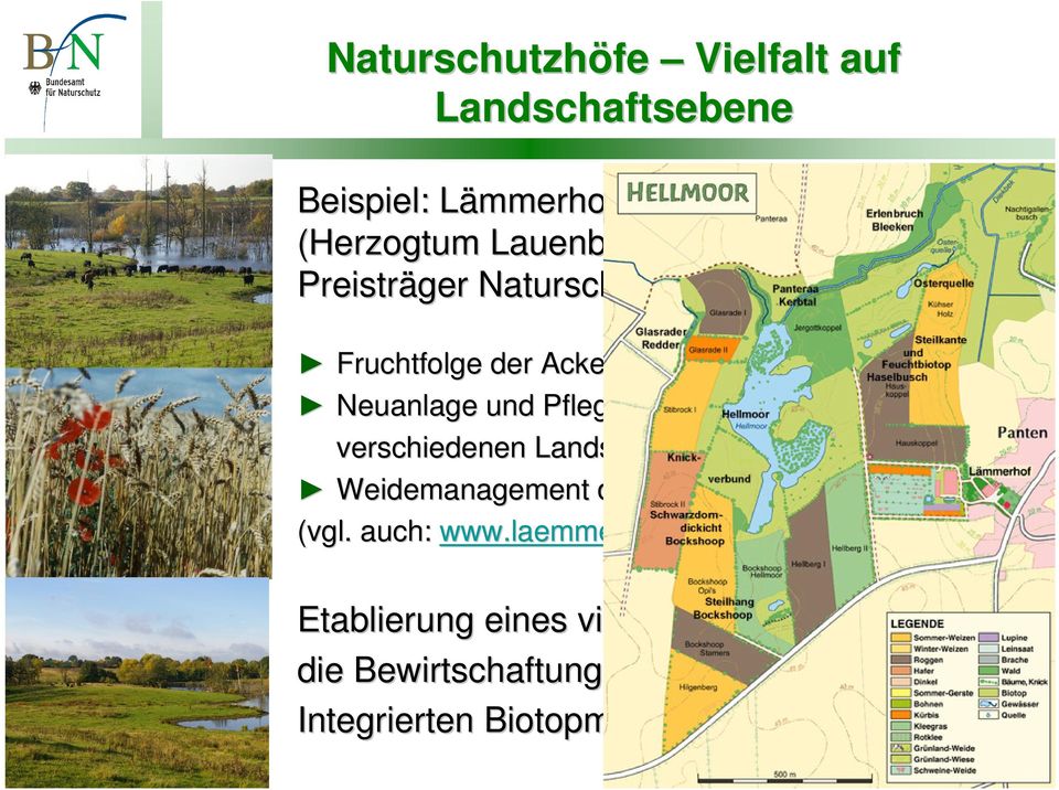 Landschaftselementen Weidemanagement der Nutztiere (vgl. auch: www.laemmerhof.