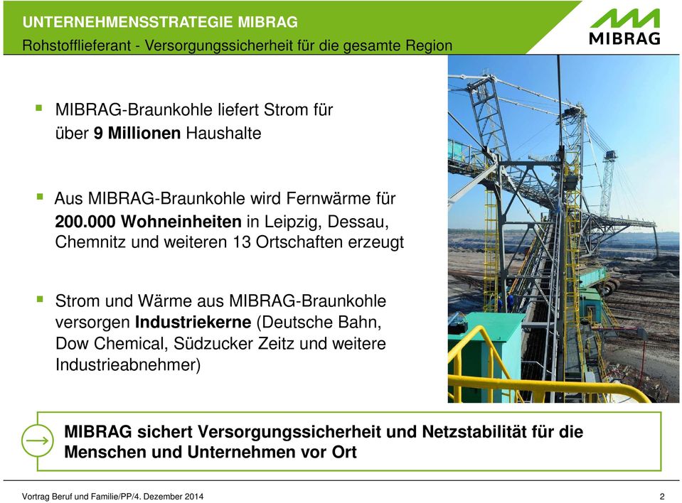 000 Wohneinheiten in Leipzig, Dessau, Chemnitz und weiteren 13 Ortschaften erzeugt Strom und Wärme aus MIBRAG-Braunkohle versorgen
