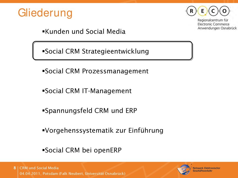 Social CRM IT-Management Spannungsfeld CRM und ERP