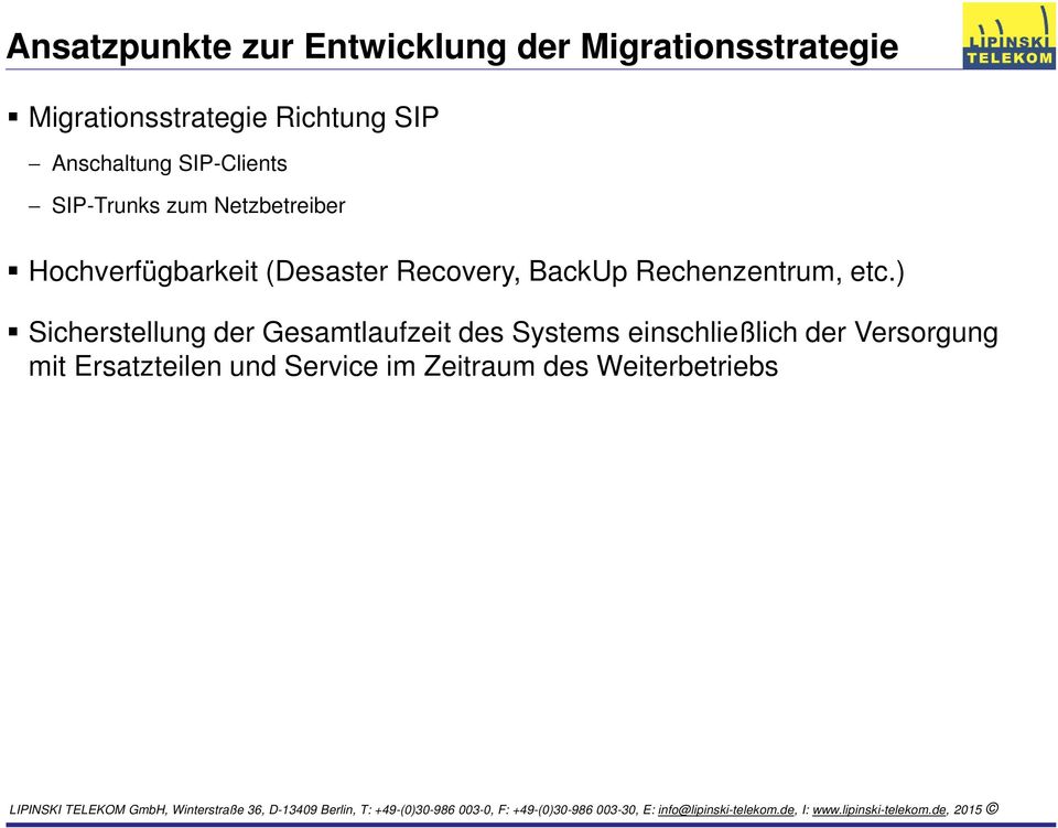 Recovery, BackUp Rechenzentrum, etc.