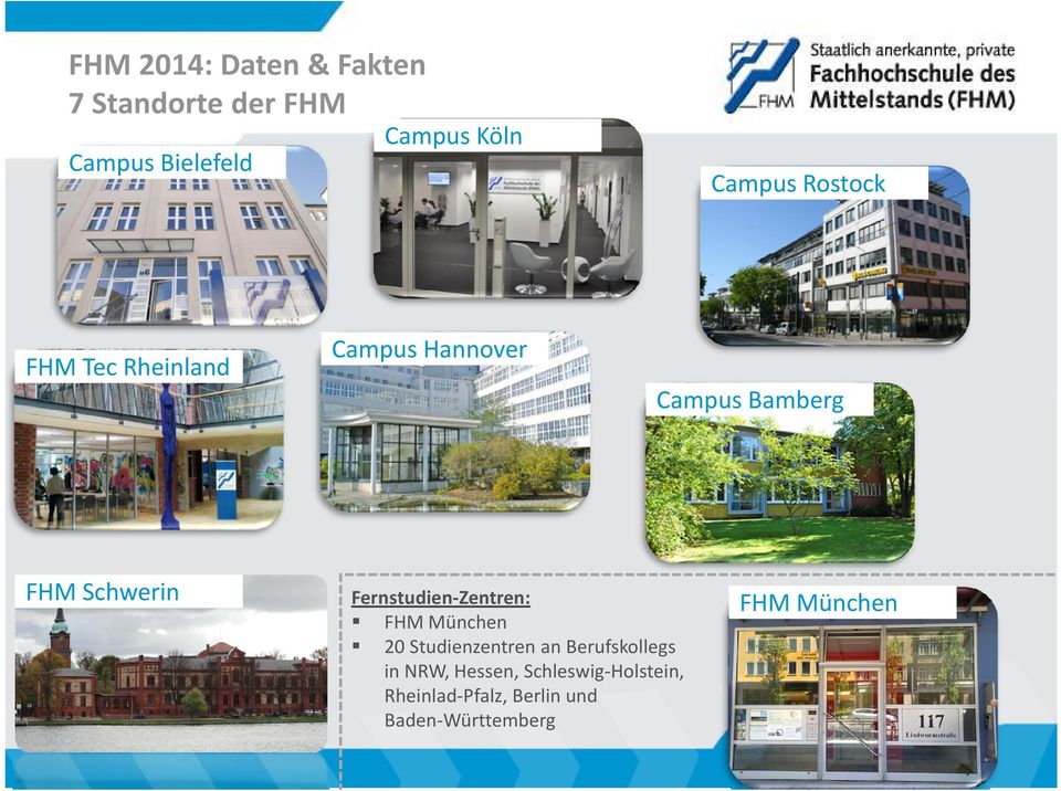 Fernstudien-Zentren: FHM München 20 Studienzentren an Berufskollegs in NRW,