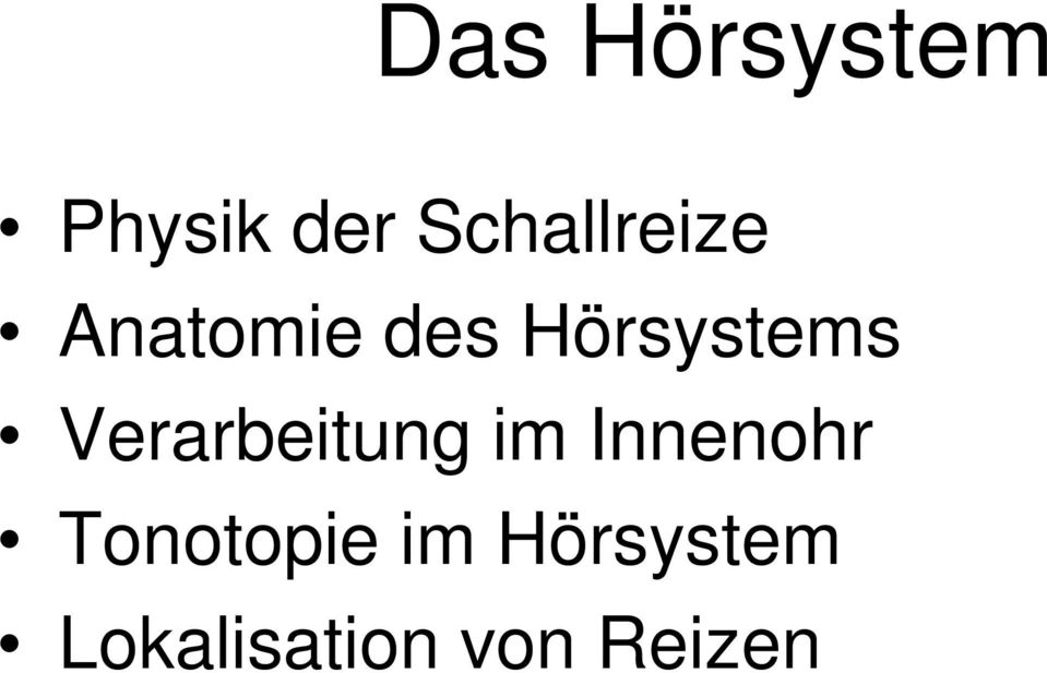 Hörsystems Verarbeitung im