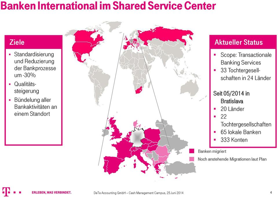 Services 33 Tochtergesellschaften in 24 Länder Seit 05/2014 in Bratislava 20 Länder 22