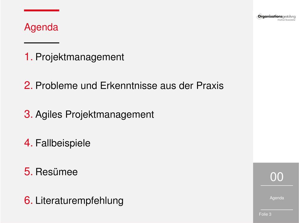 3. Agiles Projektmanagement 4.