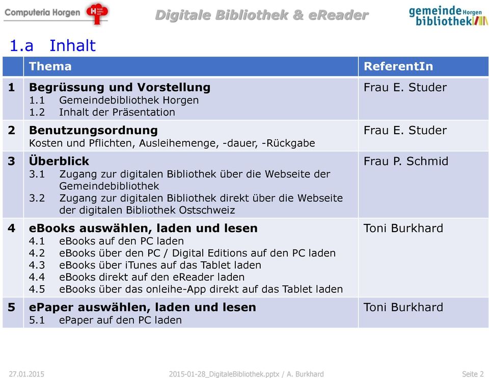 2 Zugang zur digitalen Bibliothek direkt über die Webseite der digitalen Bibliothek Ostschweiz 4 ebooks auswählen, laden und lesen 4.1 ebooks auf den PC laden 4.