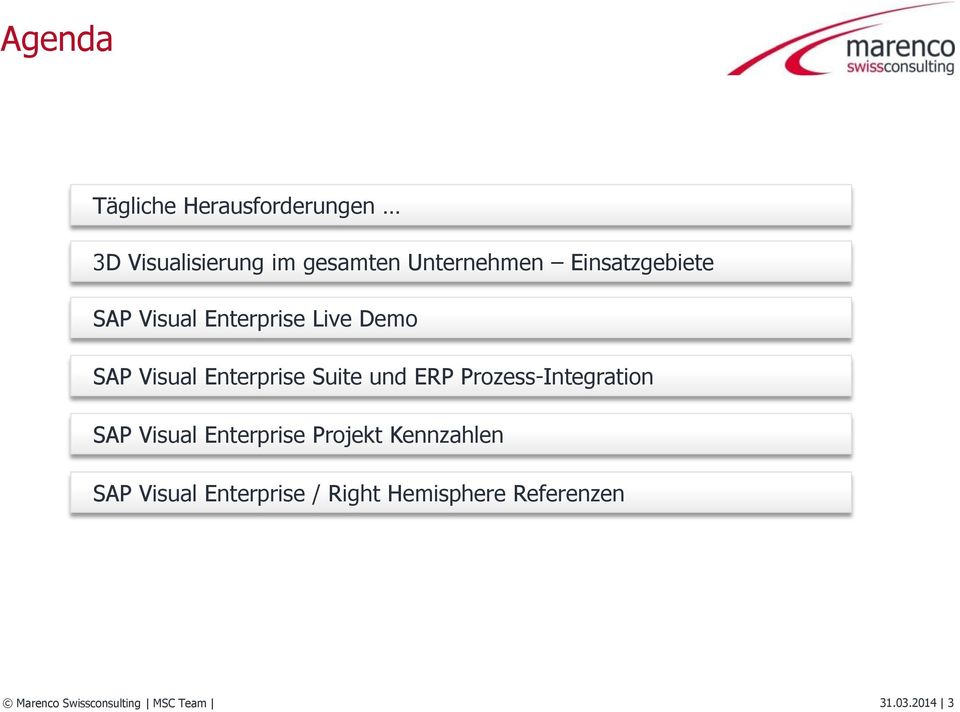 ERP Prozess-Integration SAP Visual Enterprise Projekt Kennzahlen SAP Visual