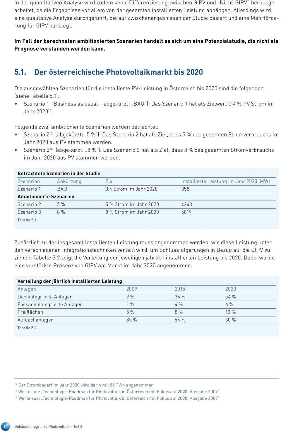 Im Fall der berechneten ambitionierten Szenarien handelt es sich um eine Potenzialstudie, die nicht als Prognose verstanden werden kann. 5.1.