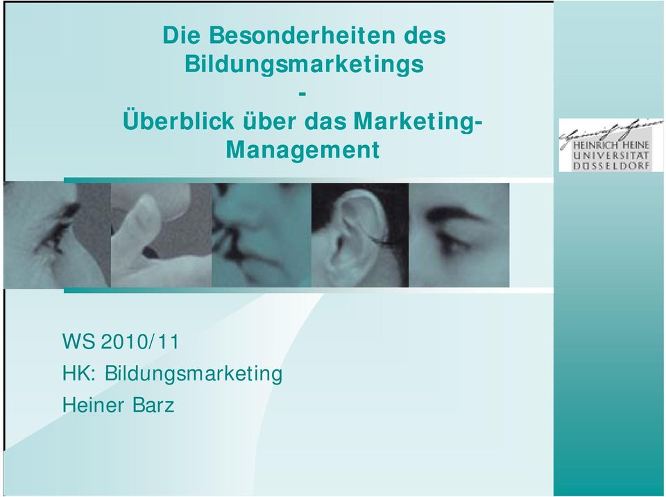 über das Marketing- Management